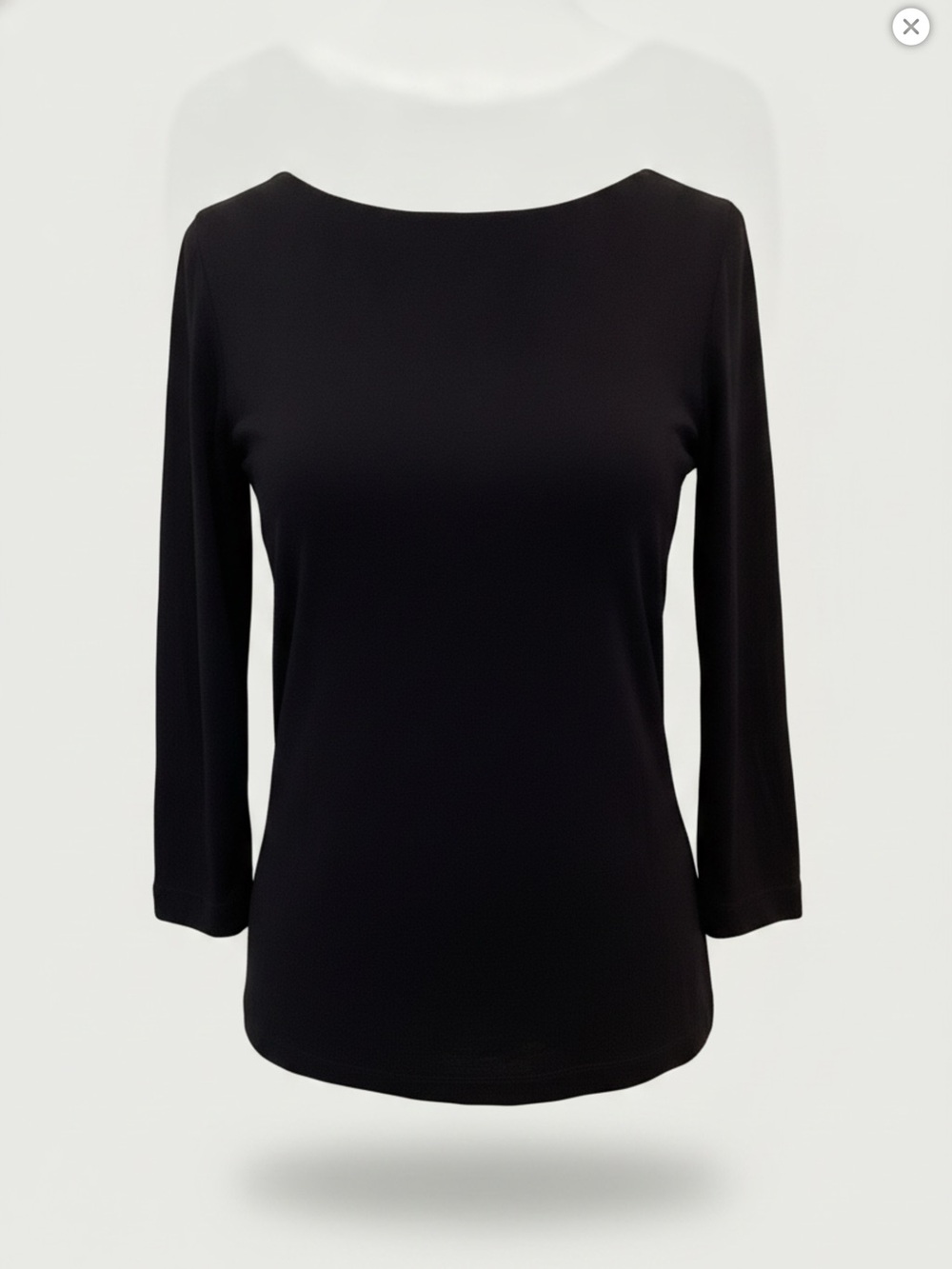 Lida Baday Classic Black Women's Boatneck Top